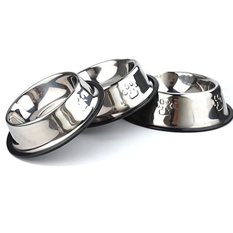 Elevate Mealtime with Our Skidproof Paw Stainless Steel Dog and Cat Bowl – Available in 6 Sizes!