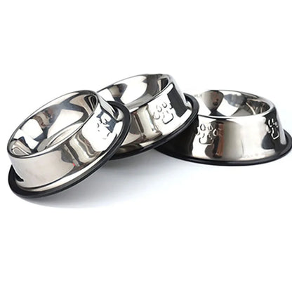 Elevate Mealtime with Our Skidproof Paw Stainless Steel Dog and Cat Bowl – Available in 6 Sizes!
