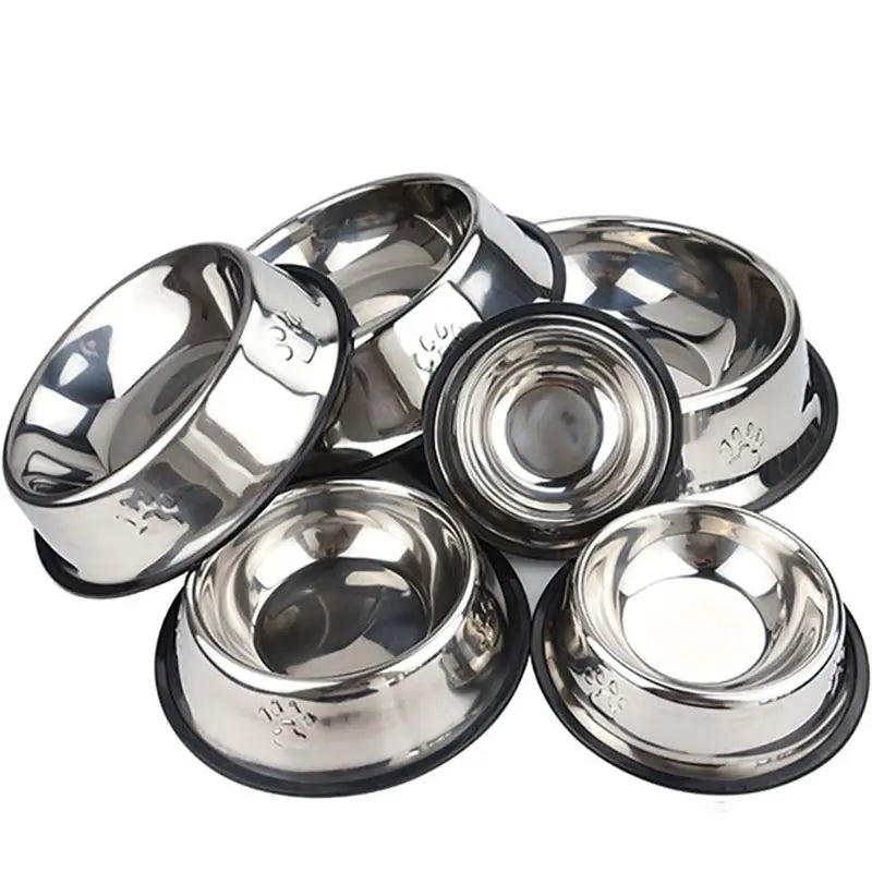 Elevate Mealtime with Our Skidproof Paw Stainless Steel Dog and Cat Bowl – Available in 6 Sizes!