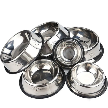 Elevate Mealtime with Our Skidproof Paw Stainless Steel Dog and Cat Bowl – Available in 6 Sizes!
