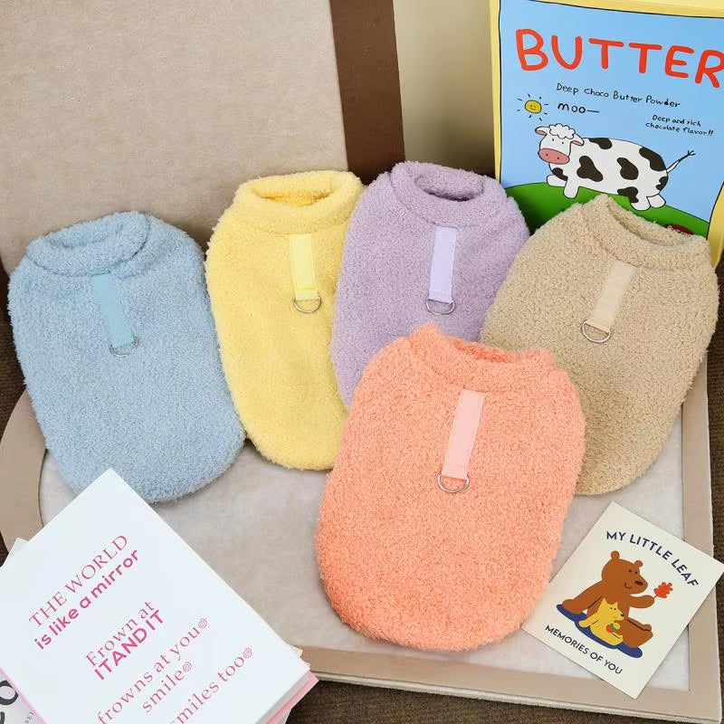 Cozy Winter Dog Sweater - Plush Jacket for Small to Medium Dogs and Cats in Vibrant Colors