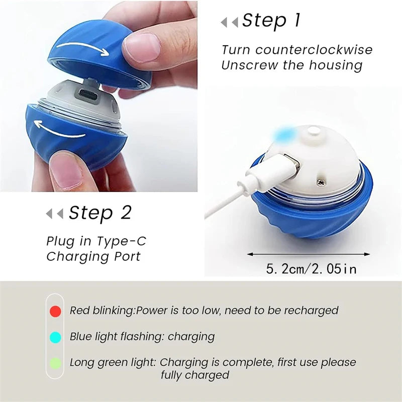 Interactive Smart Dog Toy Ball - Automatic USB Charging Moving and Bouncing Fun for Your Puppy and Cat!