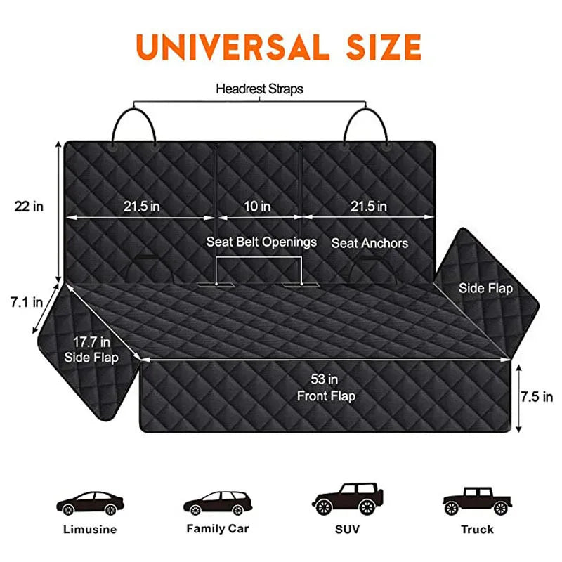 Ultimate Dog Car Seat Pad - Protect Your Vehicle with Our Universal Pet Rear Seat Cover for Cars, Trucks, and SUVs