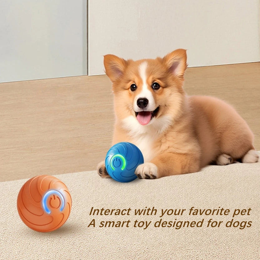 Interactive Smart Dog Toy Ball - Automatic USB Charging Moving and Bouncing Fun for Your Puppy and Cat!