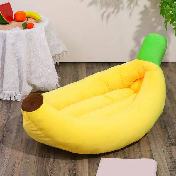 Cozy Banana-Shaped Dog Bed: Durable, Detachable & Washable Plush Sanctuary for Small, Medium & Large Pets
