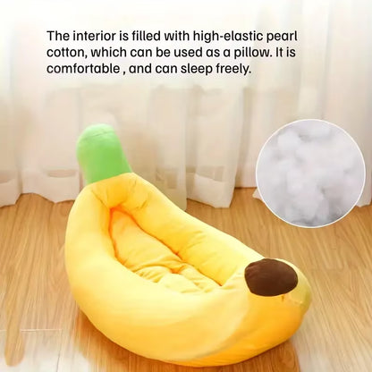 Cozy Banana-Shaped Dog Bed: Durable, Detachable & Washable Plush Sanctuary for Small, Medium & Large Pets