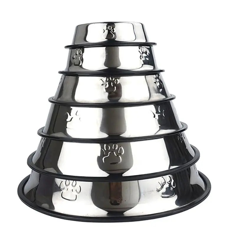 Elevate Mealtime with Our Skidproof Paw Stainless Steel Dog and Cat Bowl – Available in 6 Sizes!