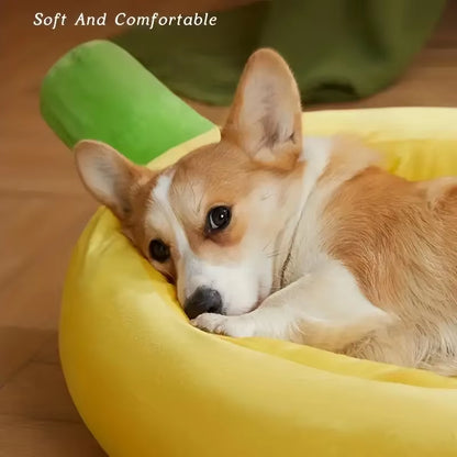 Cozy Banana-Shaped Dog Bed: Durable, Detachable & Washable Plush Sanctuary for Small, Medium & Large Pets