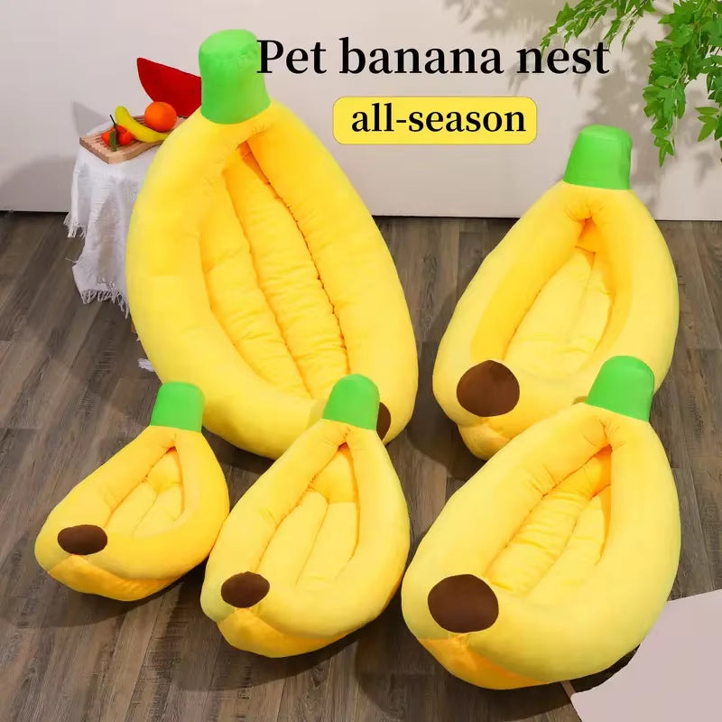 Cozy Banana-Shaped Dog Bed: Durable, Detachable & Washable Plush Sanctuary for Small, Medium & Large Pets